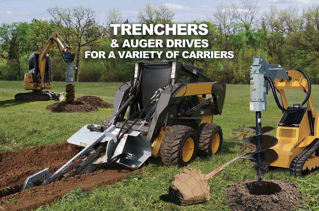 Baumalight Trencher and AugerDrive for variety of carriers on display