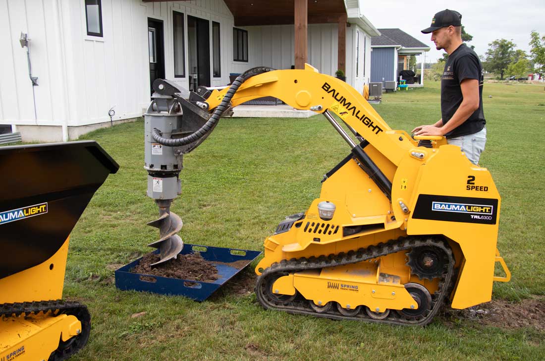 Entraînement de tarière rc586 monté sur skidsteer