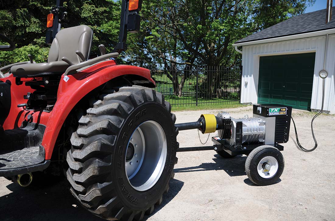 Génératrice Baumalight TX18 sur tracteur