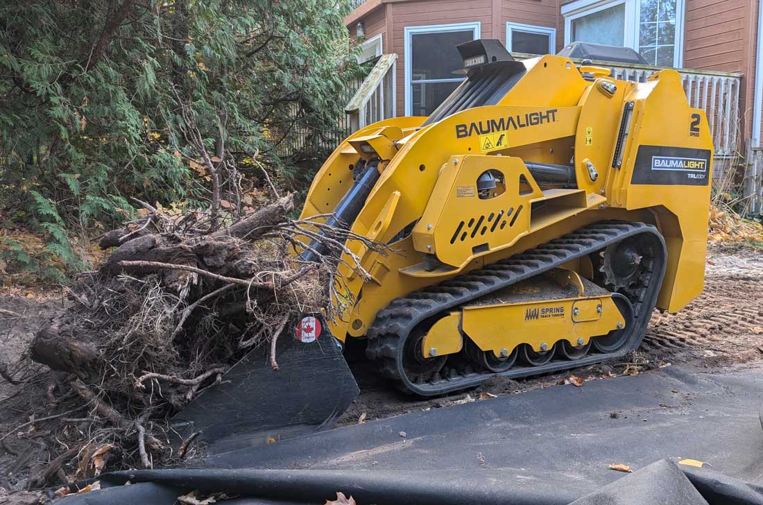 trl630y mini skidsteer in clearing action