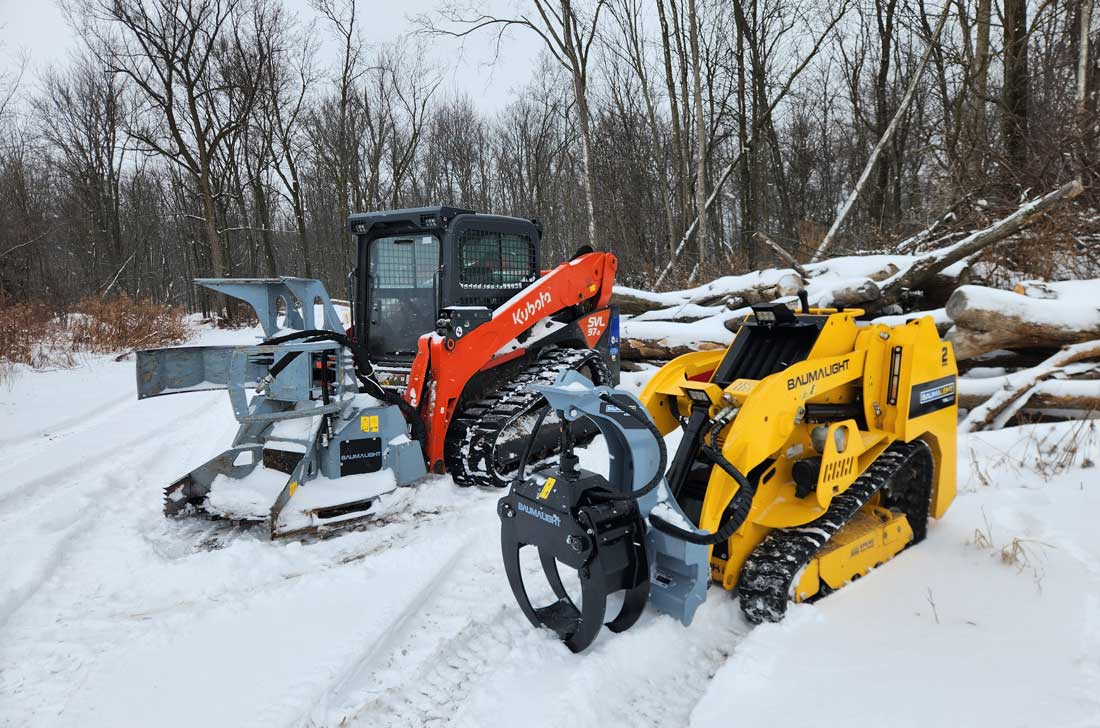 baumalight skid steer feller buncher