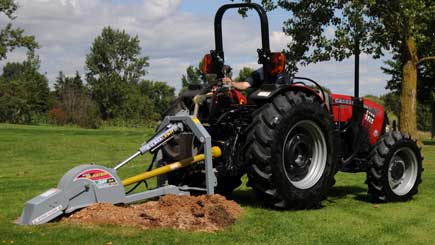 Stump grinder for tractor with external control