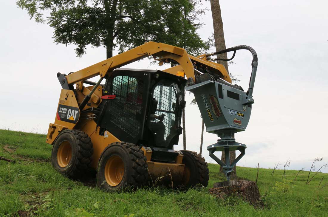 Stump planer on CAT 272D