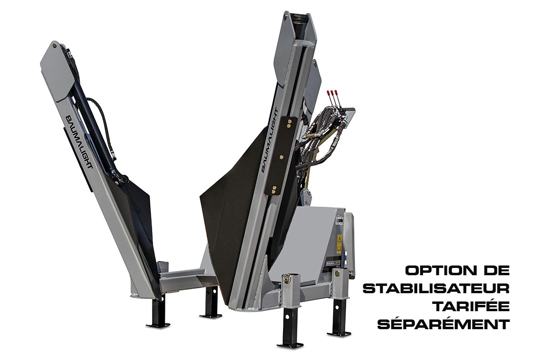 Stabilisateurs réglables sur bêche d'arbre