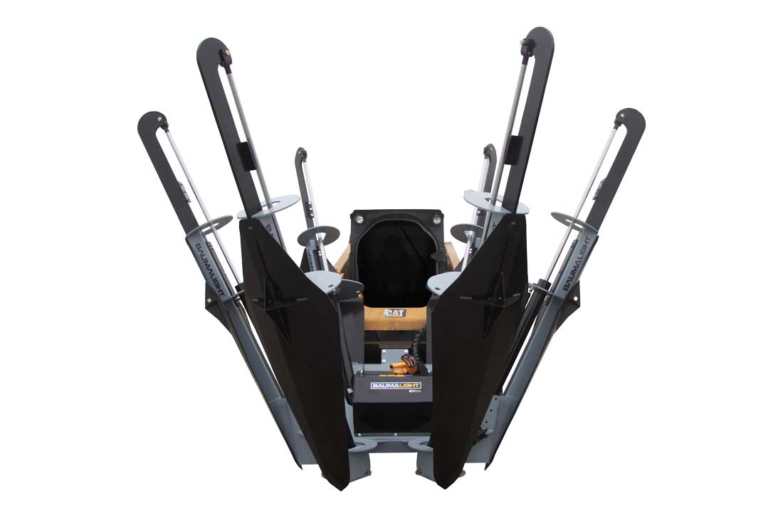 six blade skidsteer mounted tree spade